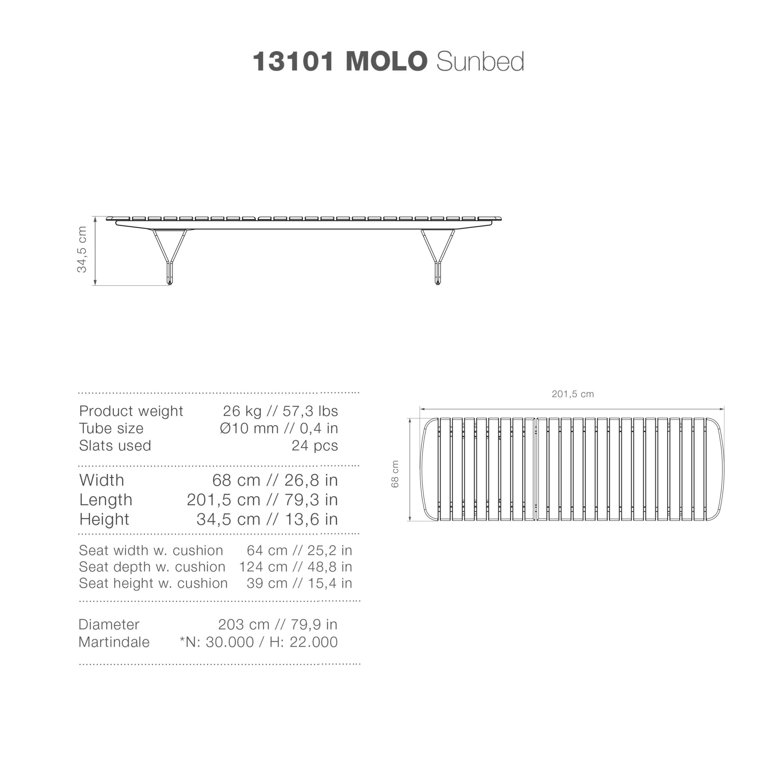 Houe Molo Outdoor Sunlounger Bamboo