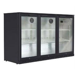Rhino 3 Door Black Bar Fridge