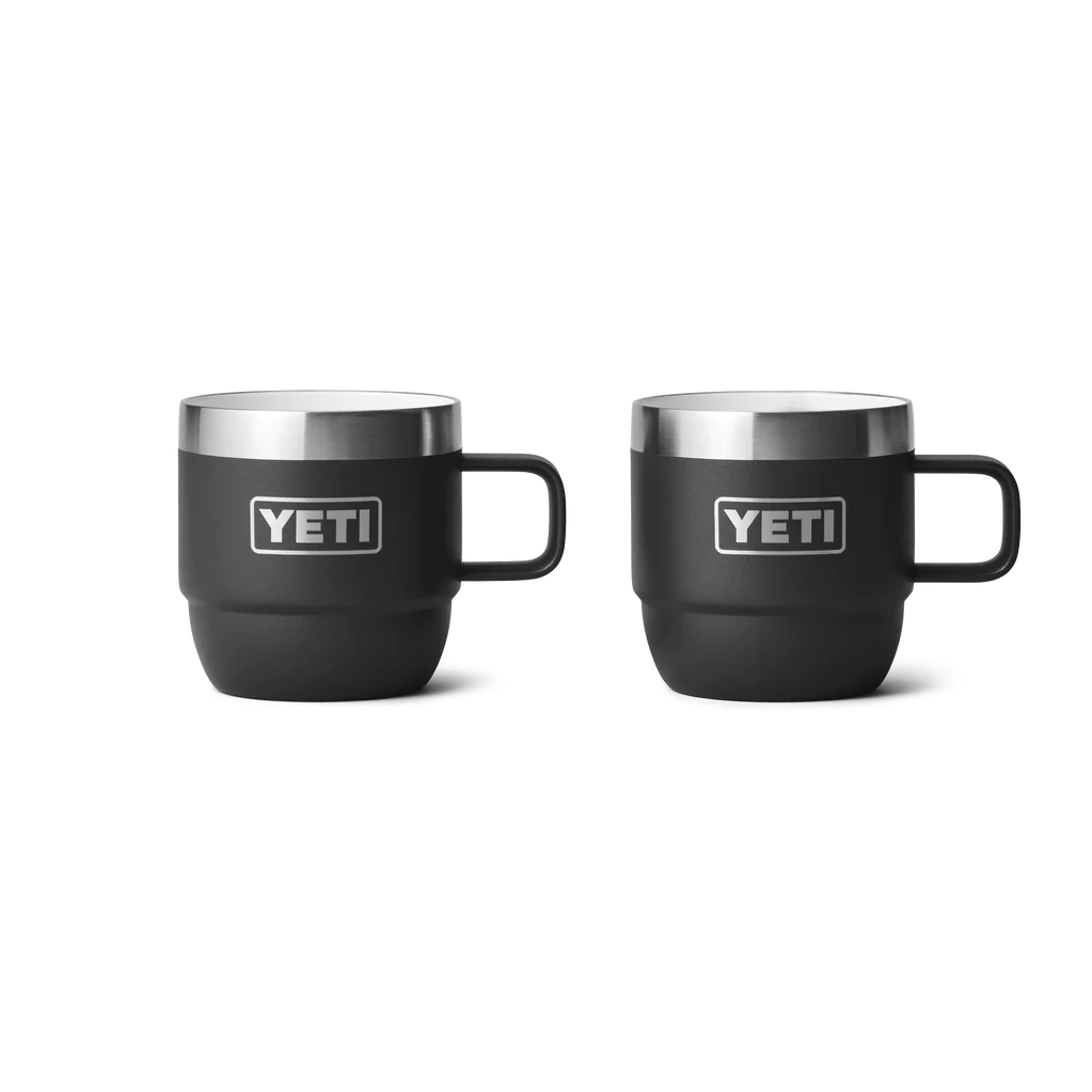 Yeti Rambler 6 oz stackable mugs 2 pack Black