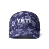 Yeti Baseball Cap Floral Print Navy