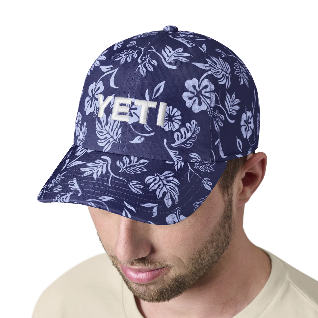Yeti Baseball Cap Floral Print Navy
