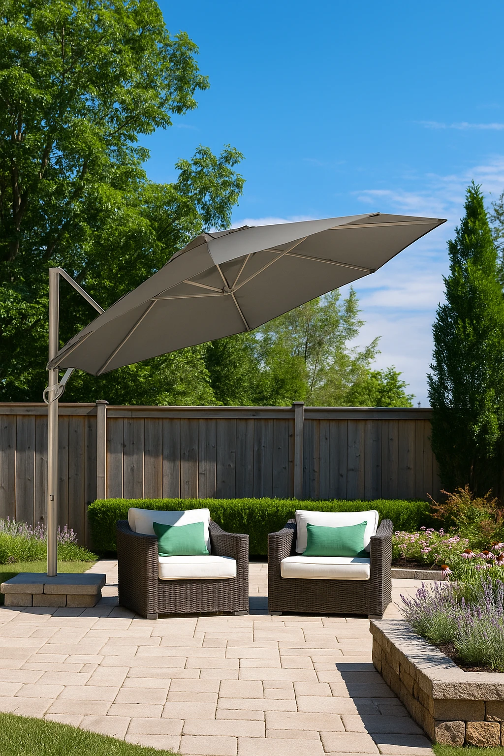 Shelta Lynden 330cm Cantilever umbrella charcoal