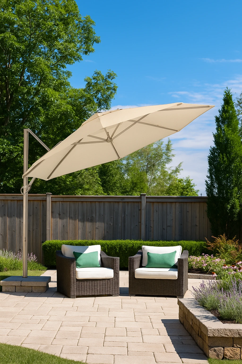 Shelta Lynden 330cm Cantilever umbrella sandstone