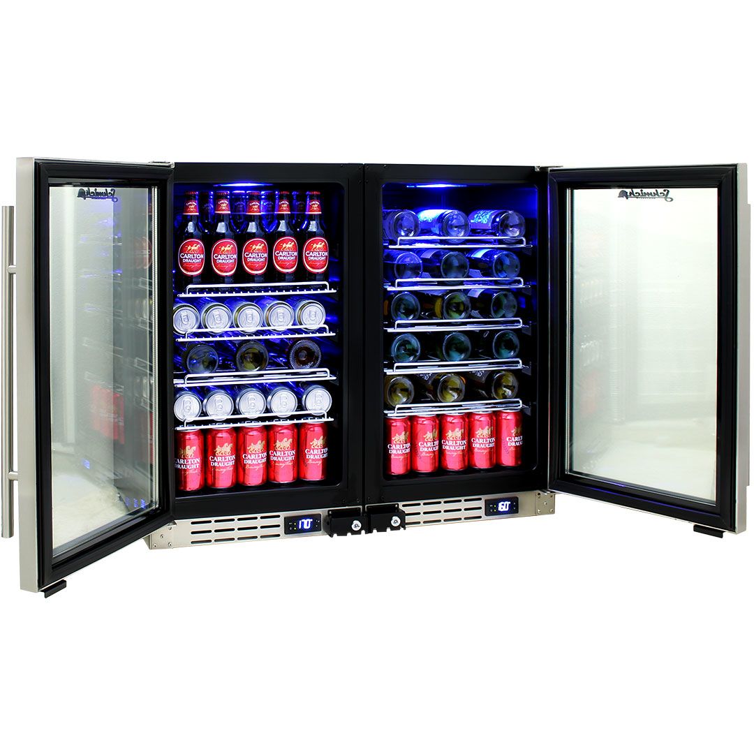 Schmick Under Bench Dual Zone Beer And Wine Bar Fridge - Model JC95B-Combo