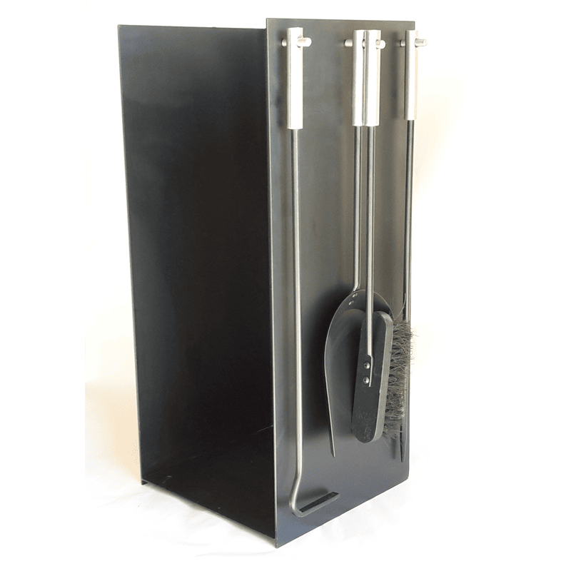 Castworks - Wood Heater Acc - Log Holder Upright with 4 Piece Fire Tool Set