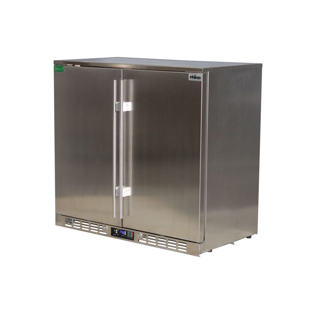 Rhino Stainless Steel 2 Door All Stainless Steel Bar Fridge
