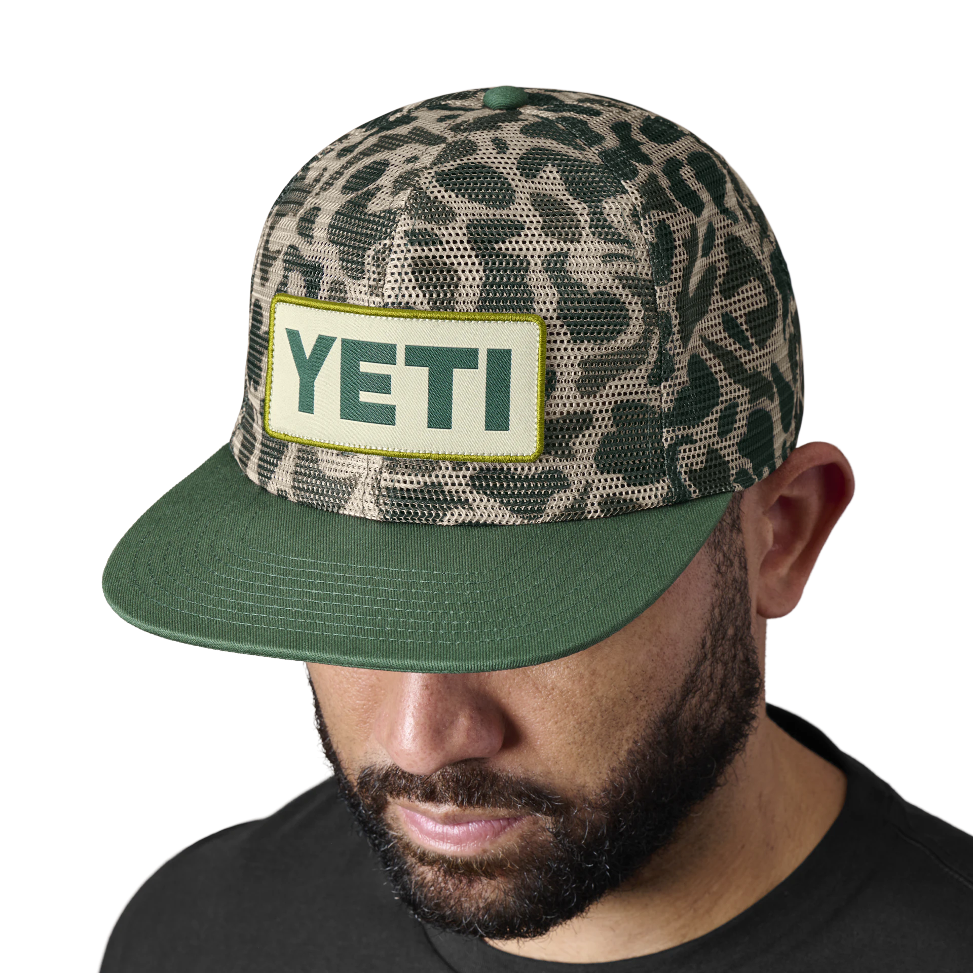 Yeti Mid Pro Flat Brim Mesh Hat Camo Green