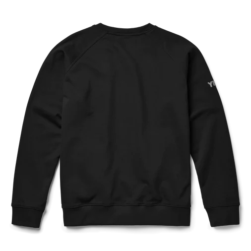 Yeti Brushed Fleece Crewneck Pullover Black Rear