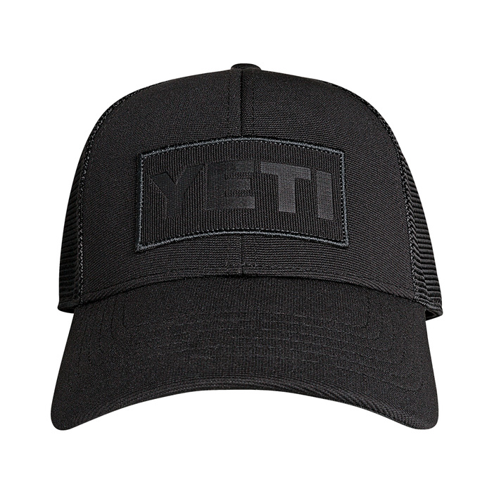 yeti patch trucker hat black
